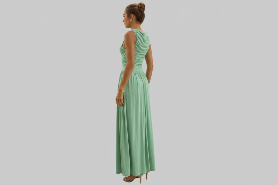 Ruched Sleeveless Maxi Dress - Jsandiclothing.com