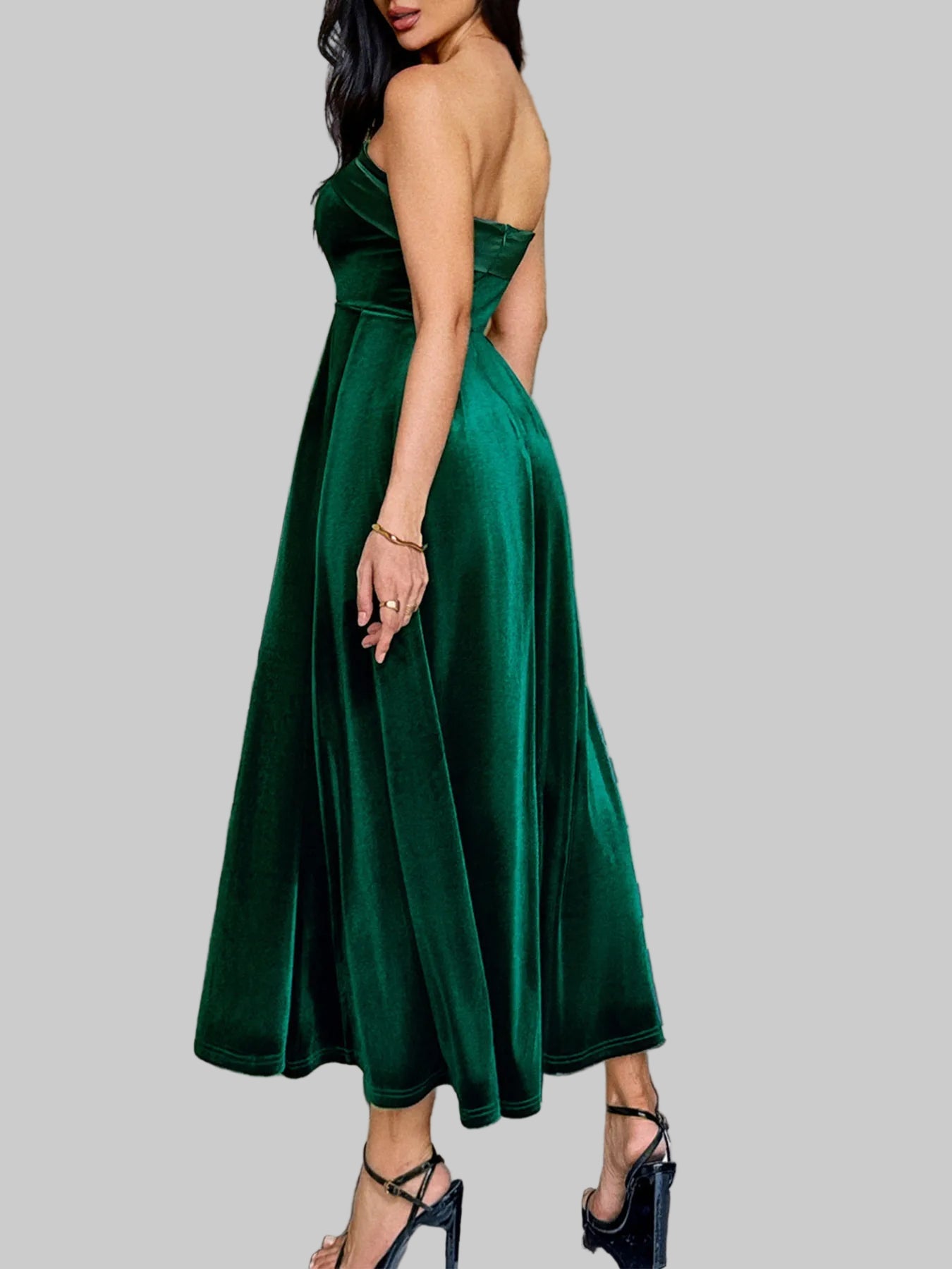 Ruched Tube Midi Dress | Elegant Strapless Style - Jsandiclothing.com