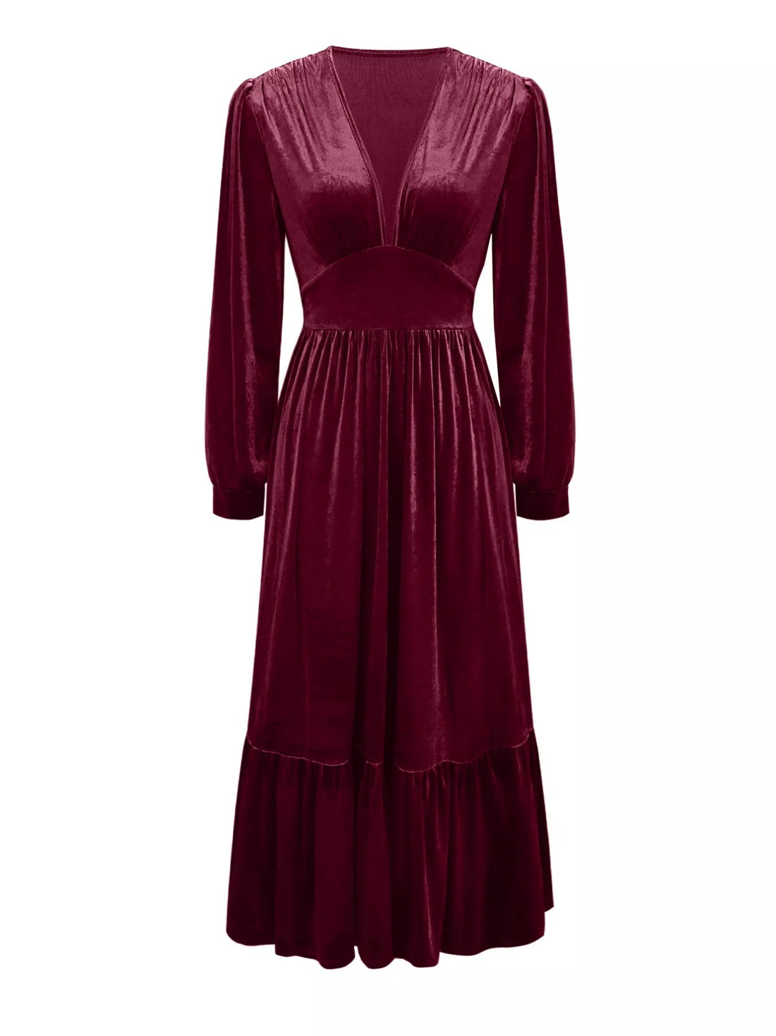Ruffled Hem Long Sleeve Dress Elegant & Stylish | JSandiclothing - Jsandiclothing.com
