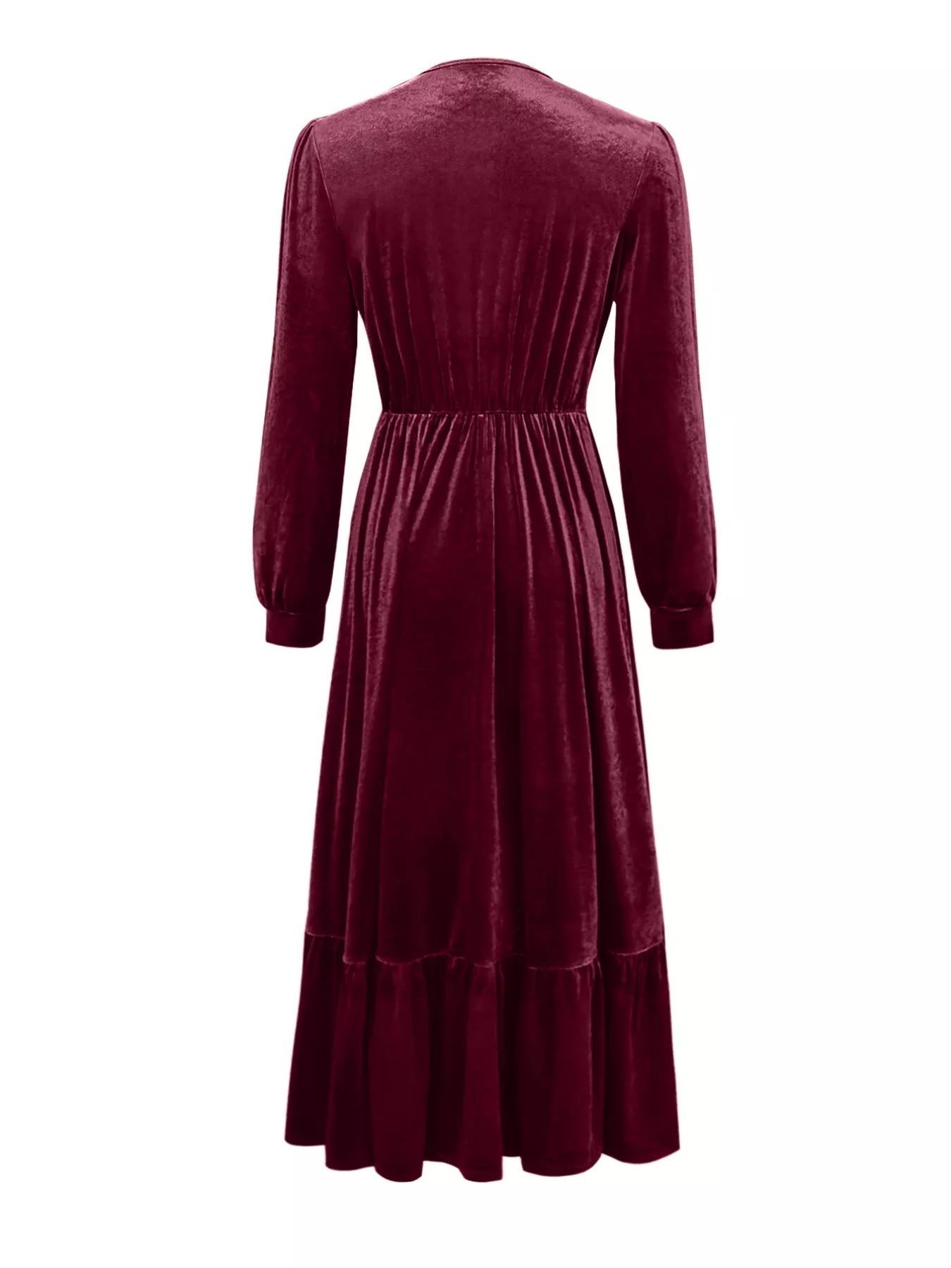 Ruffled Hem Long Sleeve Dress Elegant & Stylish | JSandiclothing - Jsandiclothing.com