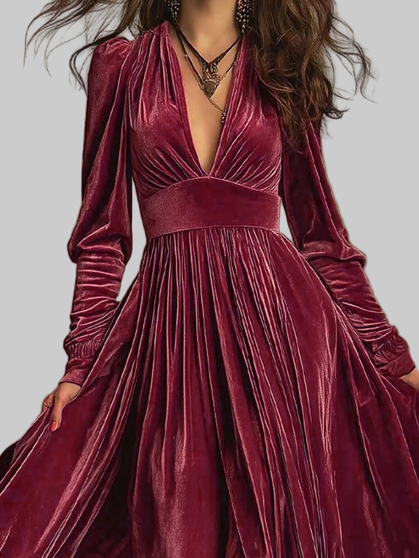 Ruffled Hem Long Sleeve Dress Elegant & Stylish | JSandiclothing - Jsandiclothing.com
