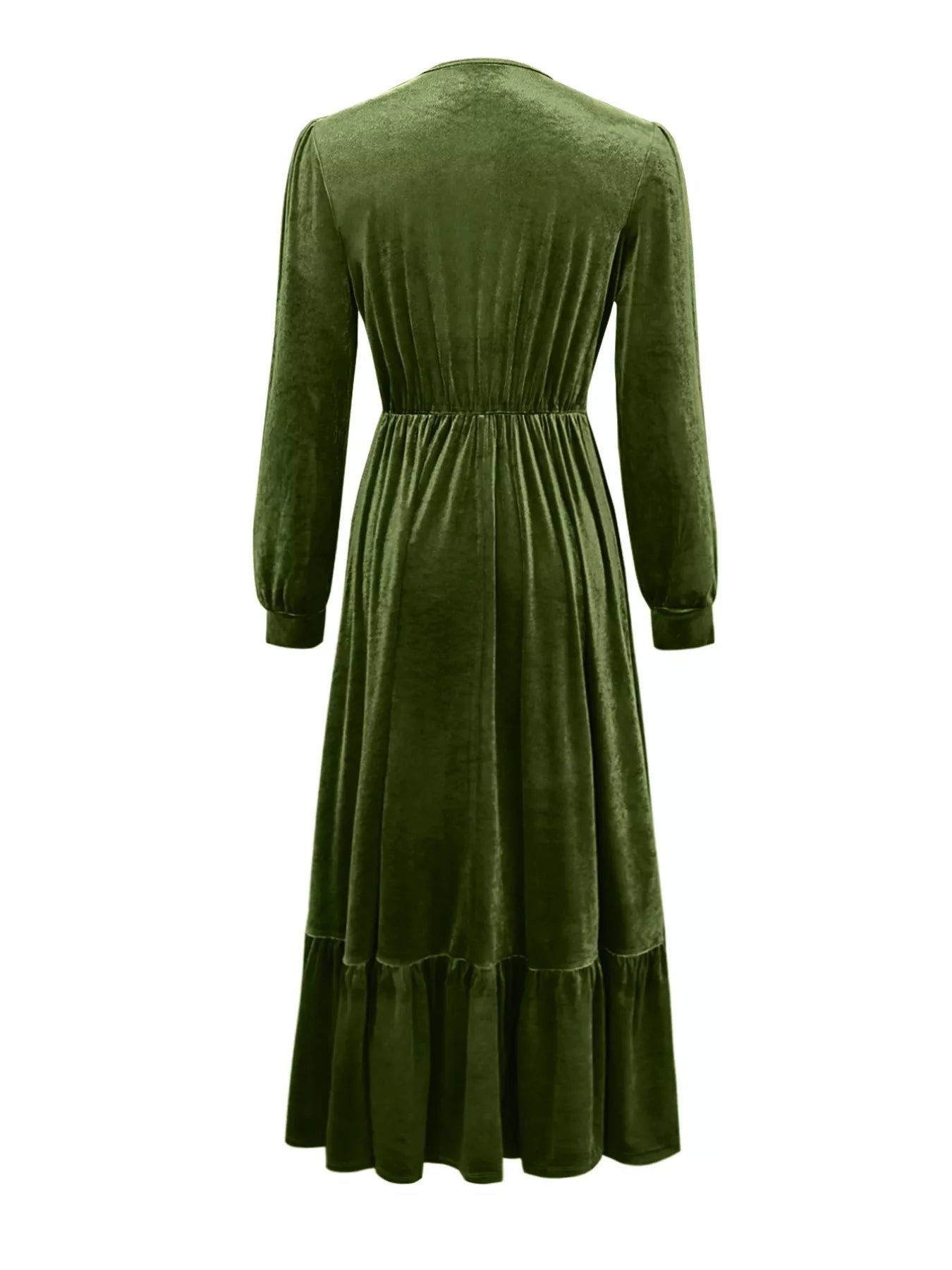 Ruffled Hem Long Sleeve Dress Elegant & Stylish | JSandiclothing - Jsandiclothing.com