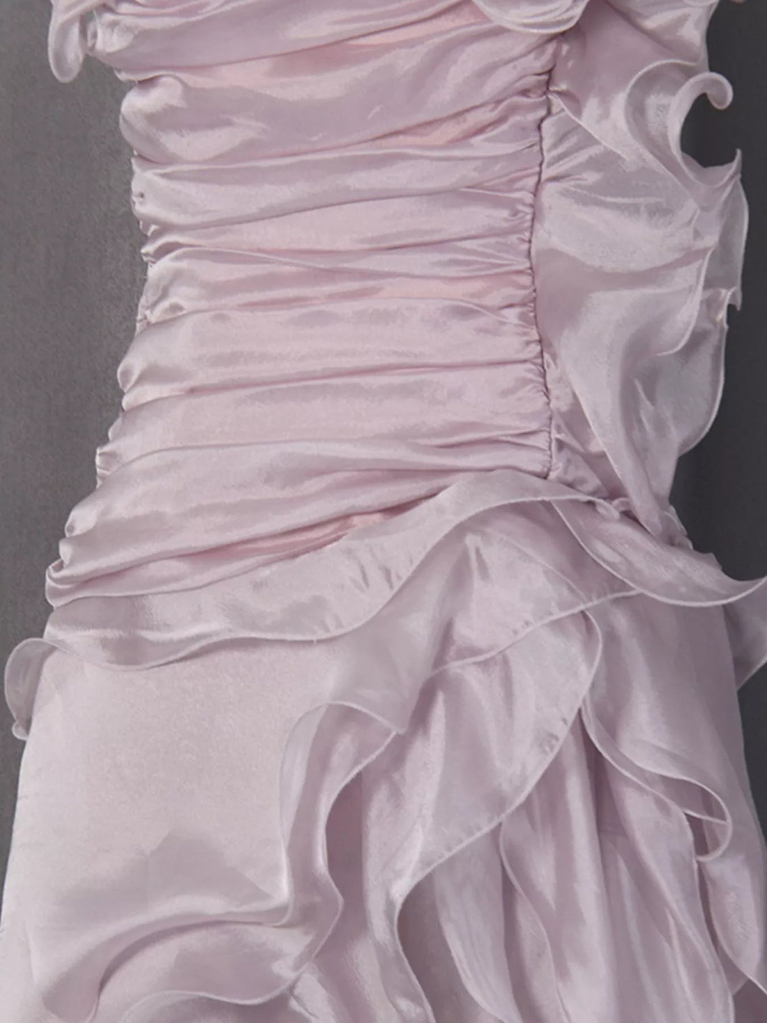 Ruffled High - Low Strapless Dress - Jsandiclothing.com