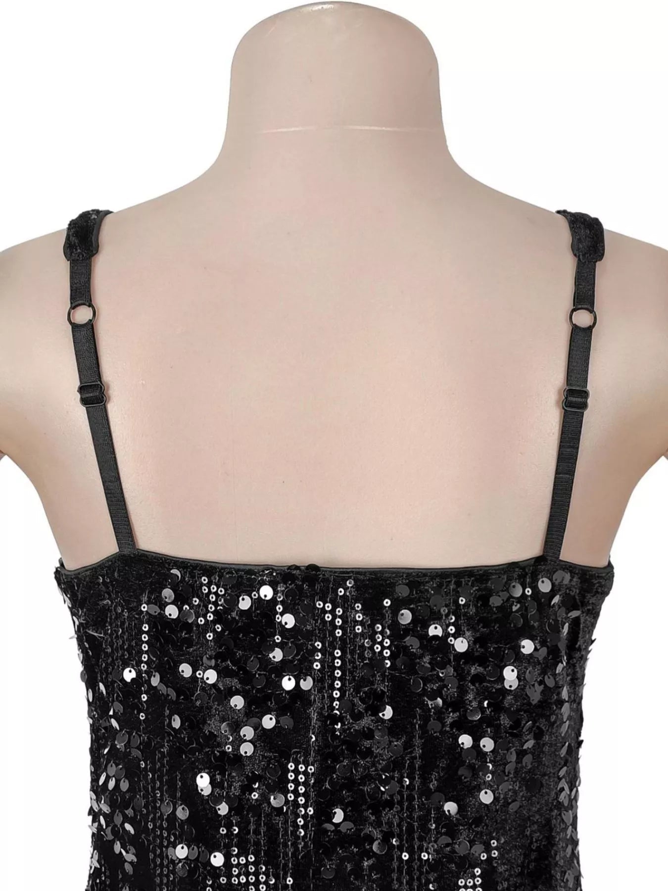 Sequin Ruffle Hem Maxi Dress - Jsandiclothing.com