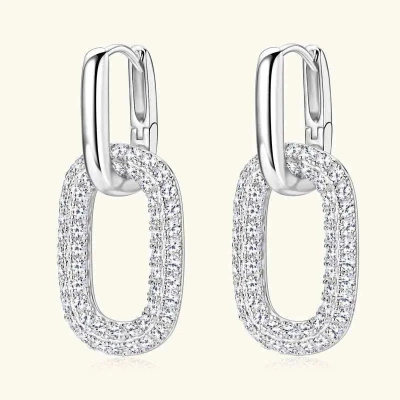Silver Earrings - 2.16 Carat Moissanite | Premium Elegant Jewelry - Jsandiclothing.com