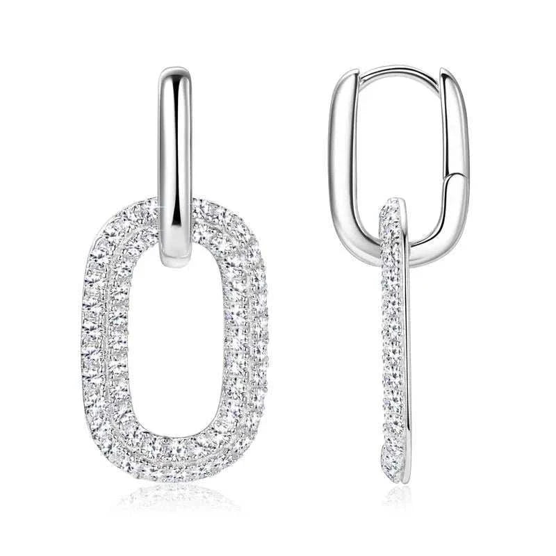 Silver Earrings - 2.16 Carat Moissanite | Premium Elegant Jewelry - Jsandiclothing.com