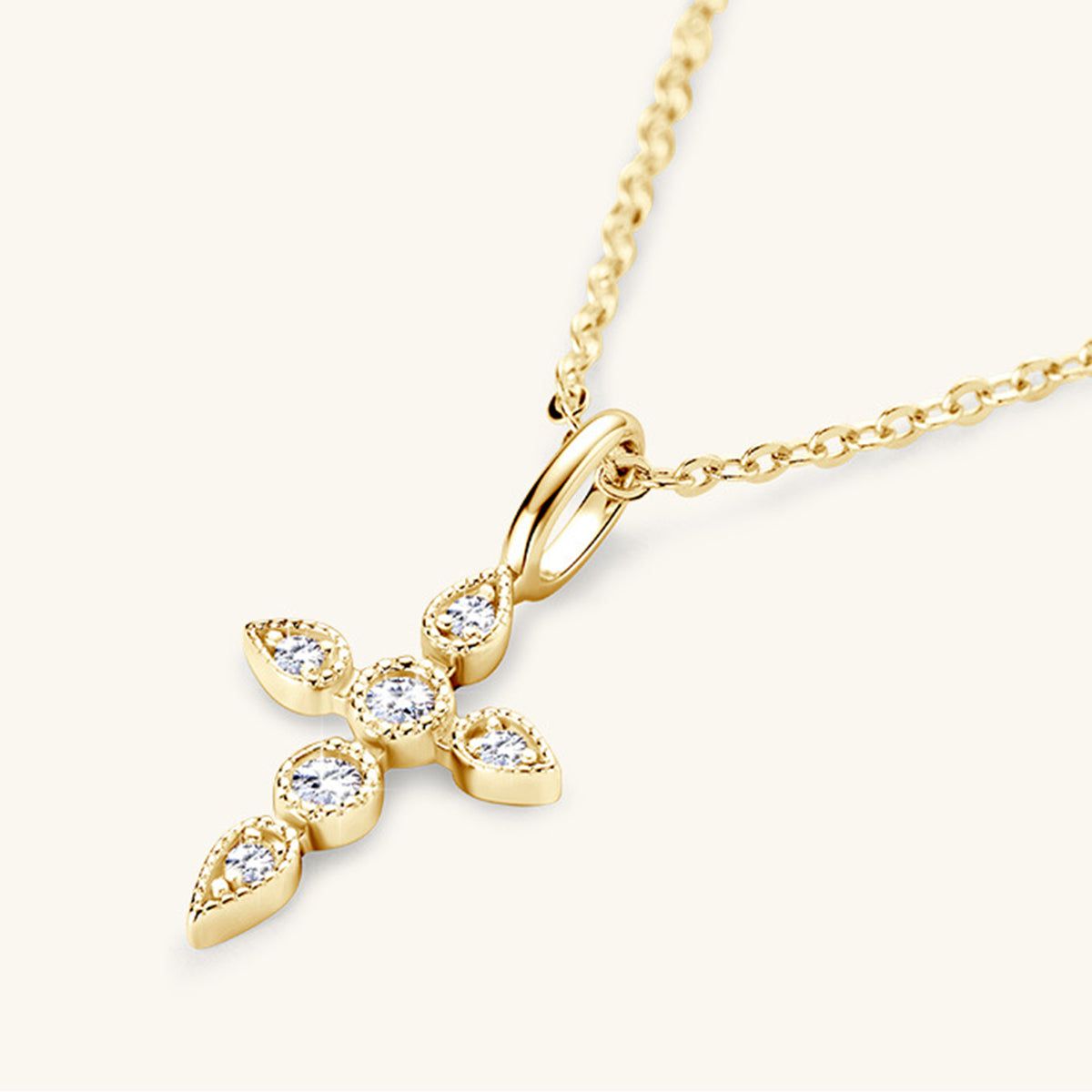 Silver Necklace | Elegant 925 Sterling Silver Moissanite Cross Pendant - Jsandiclothing.com