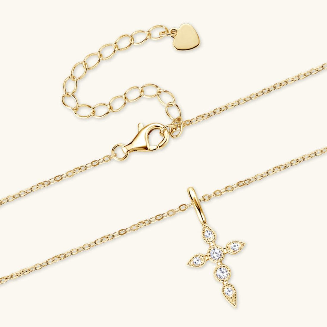 Silver Necklace | Elegant 925 Sterling Silver Moissanite Cross Pendant - Jsandiclothing.com