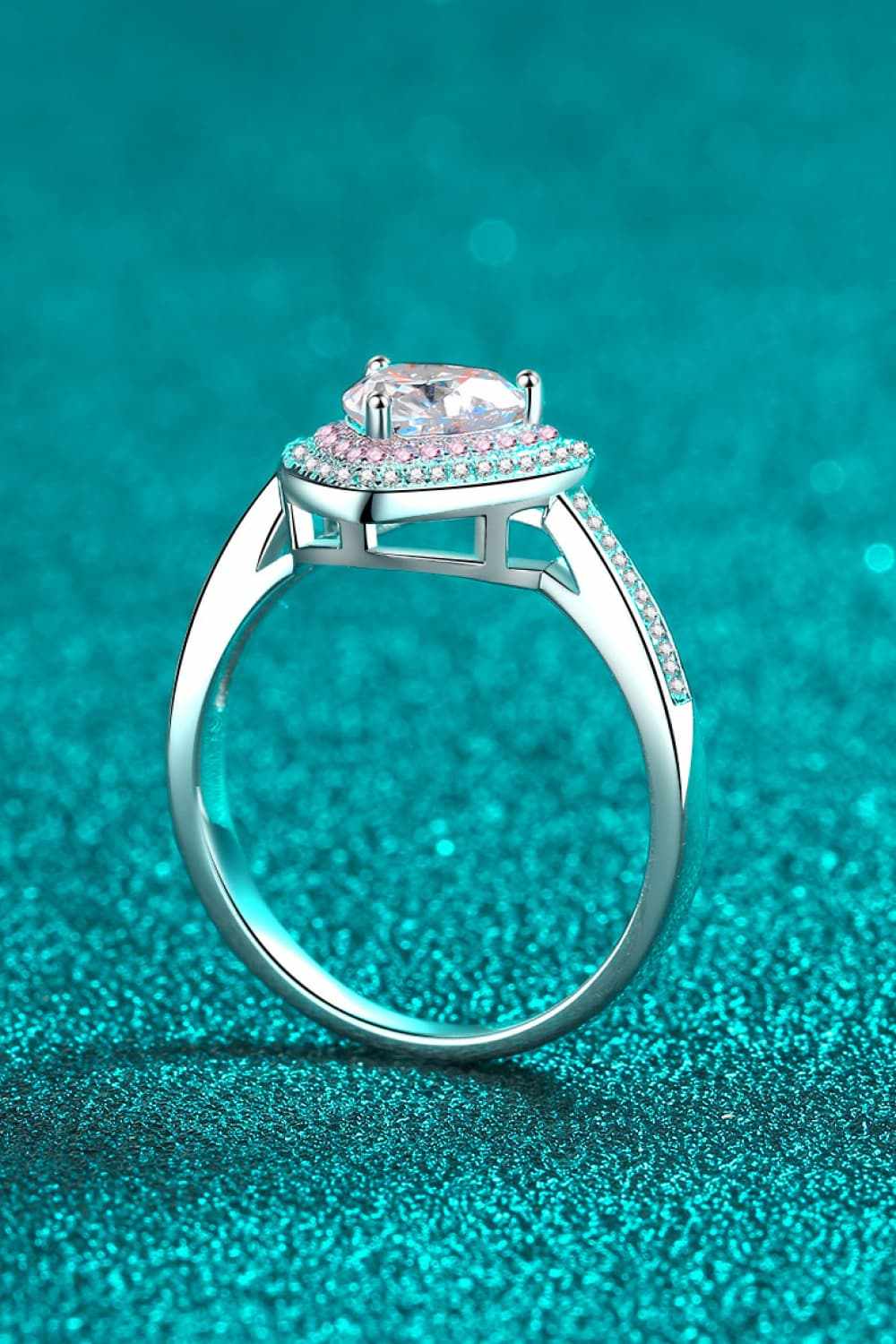 Sterling Silver Ring – Heart Cut 1 Carat Moissanite | Elegant Shine - Jsandiclothing.com