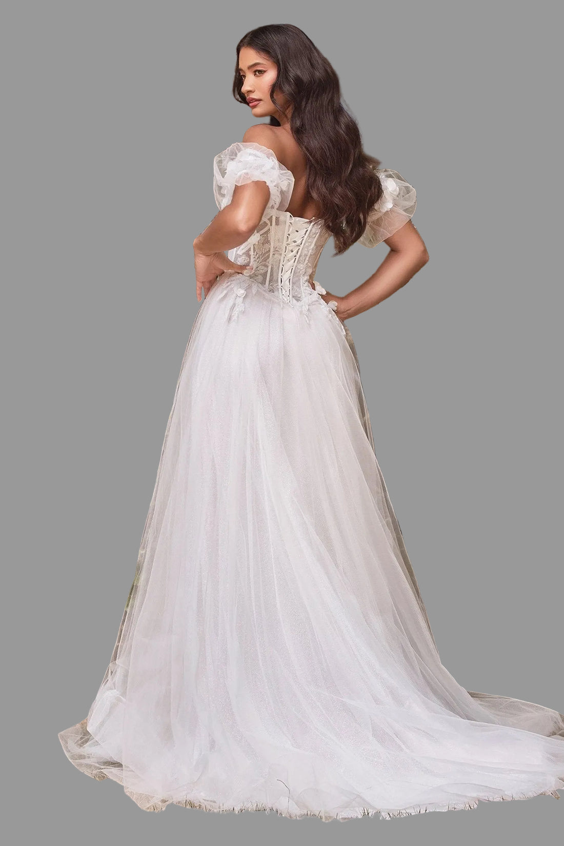 Strapless Floral Ball Gown Bridal - Jsandiclothing.com