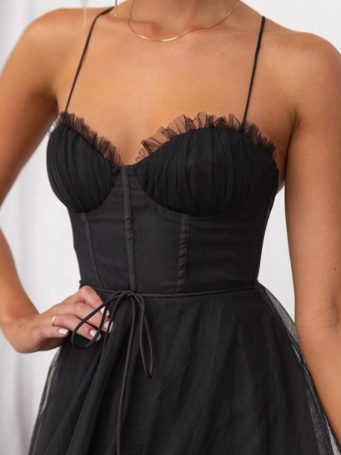 Sweetheart Neck Tulle Midi Dress - Romantic Evening Style - Jsandiclothing.com