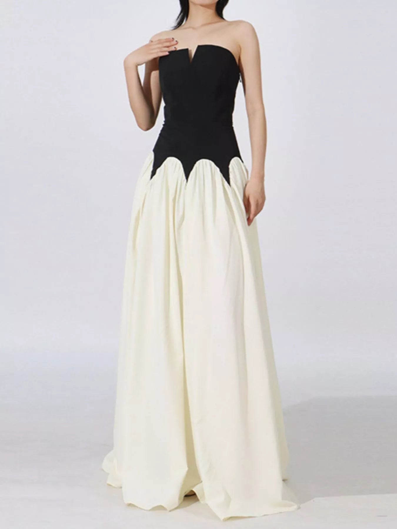 Two Tone Tube Maxi Dress - Jsandiclothing.com