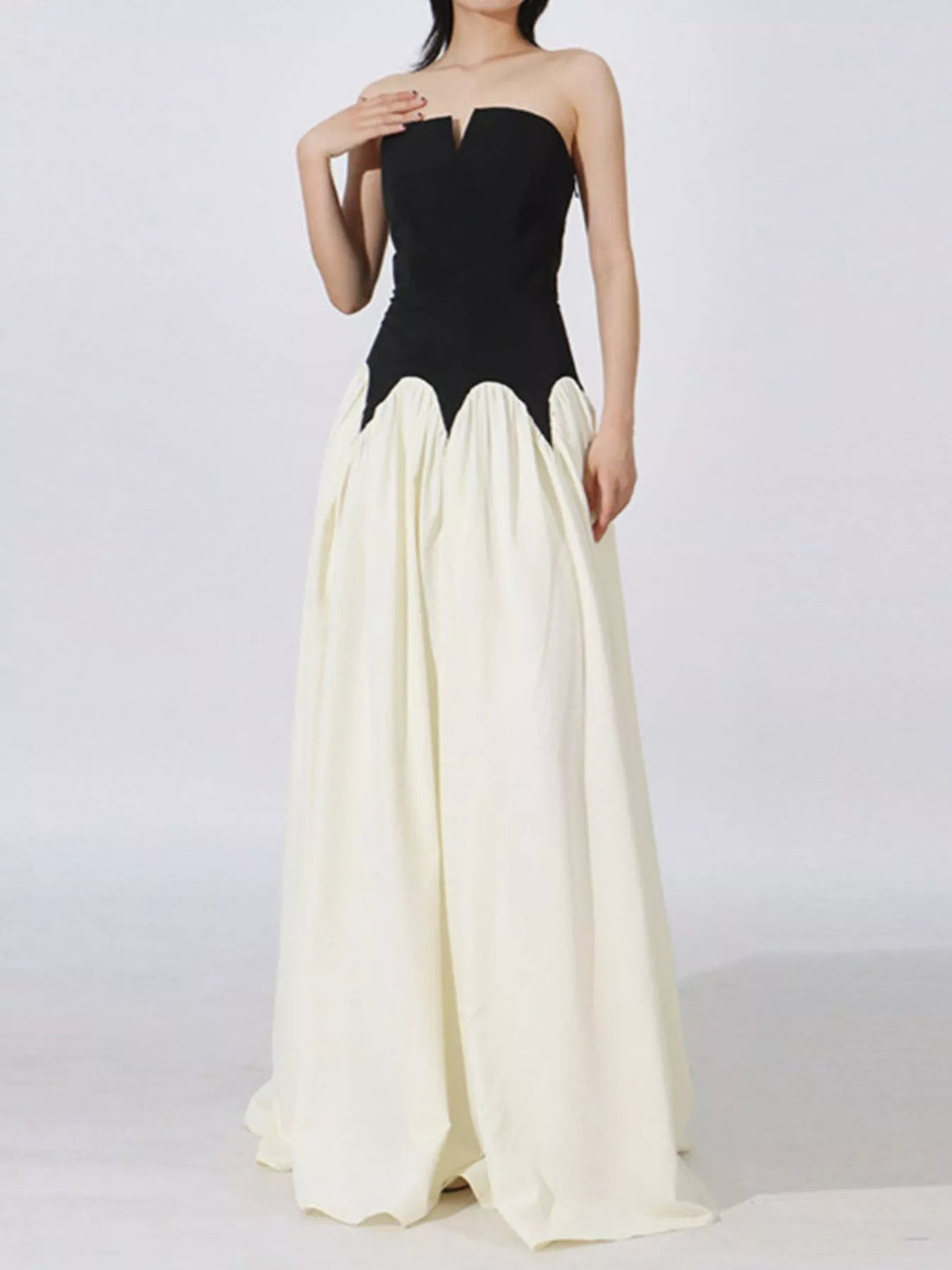 Two Tone Tube Maxi Dress - Jsandiclothing.com