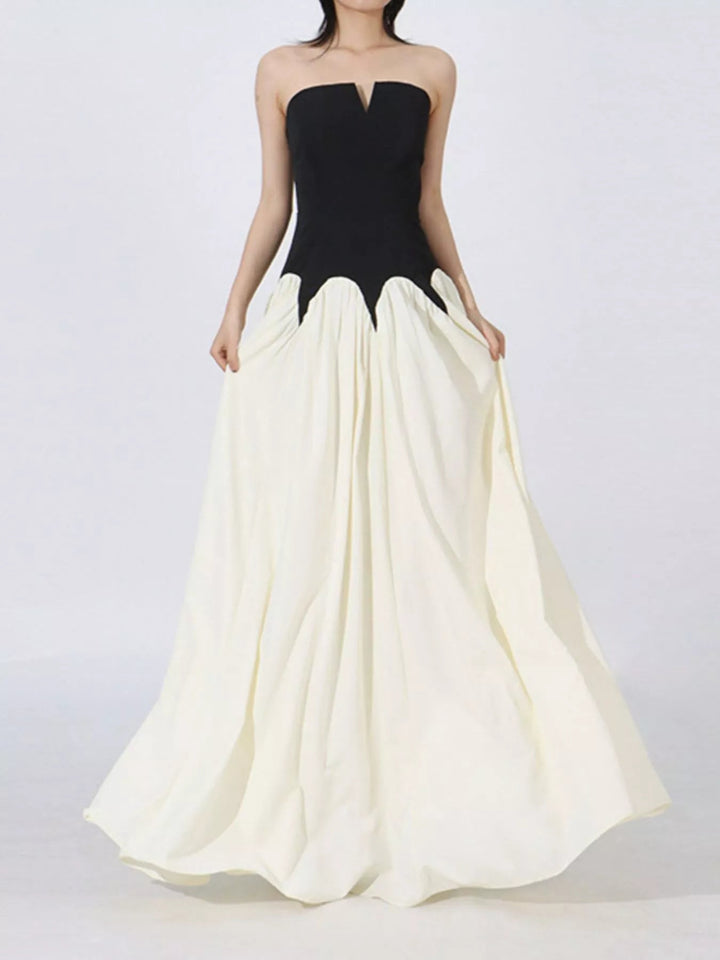 Two Tone Tube Maxi Dress - Jsandiclothing.com
