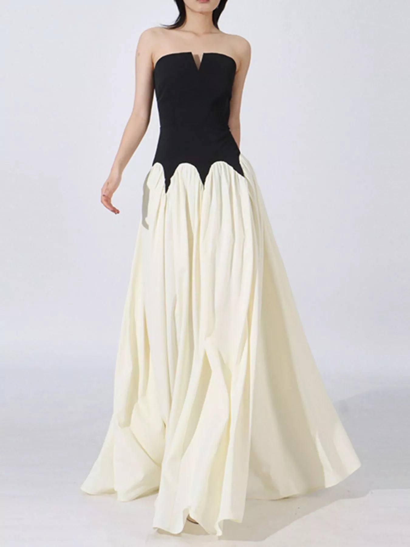 Two Tone Tube Maxi Dress - Jsandiclothing.com