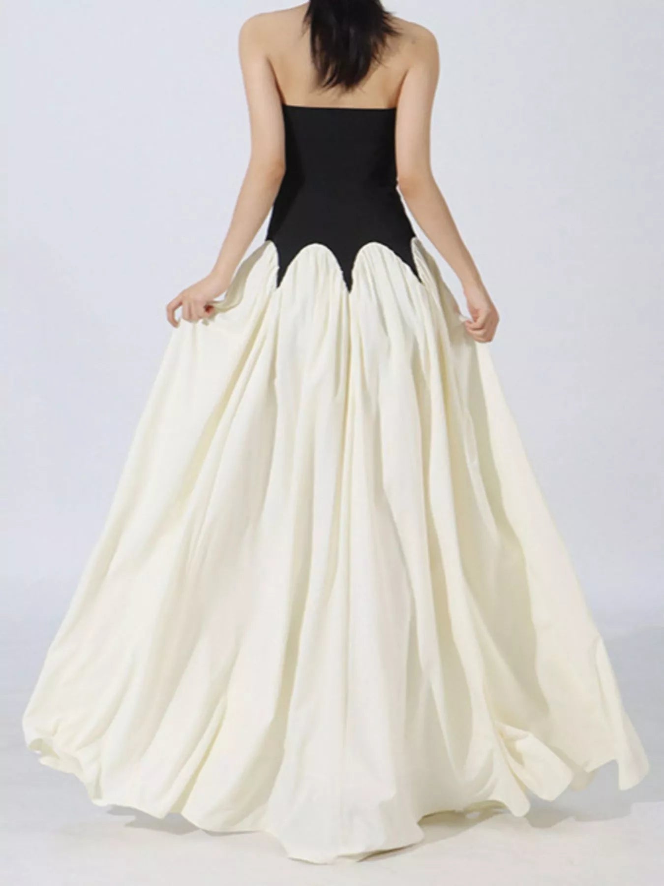 Two Tone Tube Maxi Dress - Jsandiclothing.com