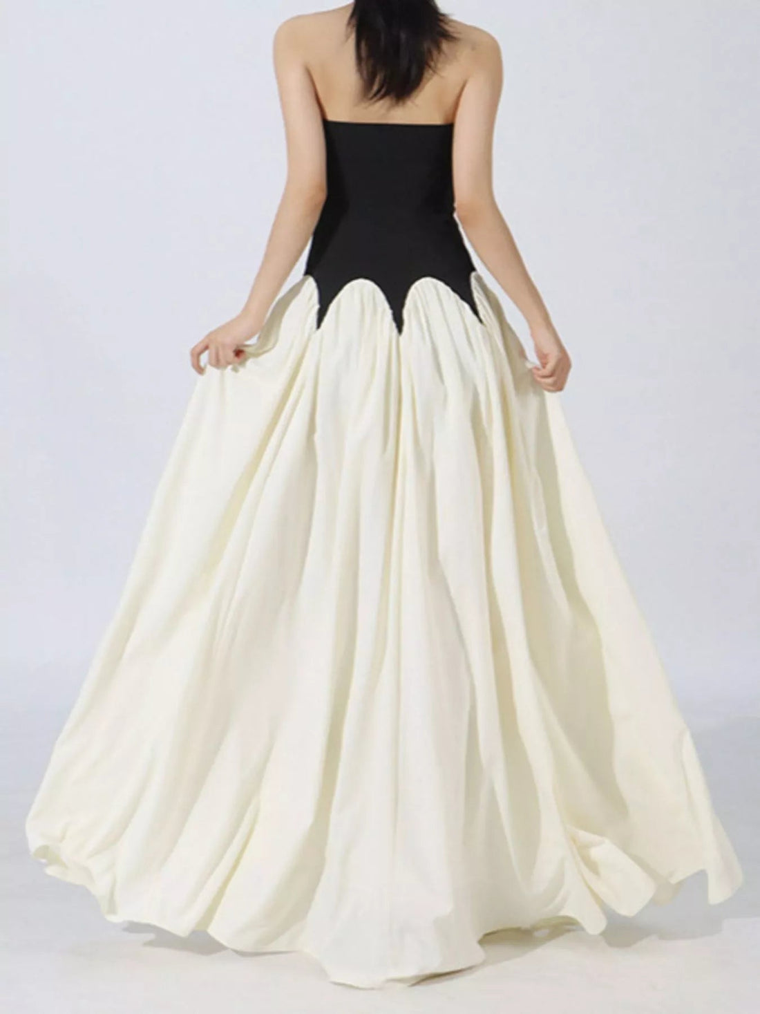 Two Tone Tube Maxi Dress - Jsandiclothing.com
