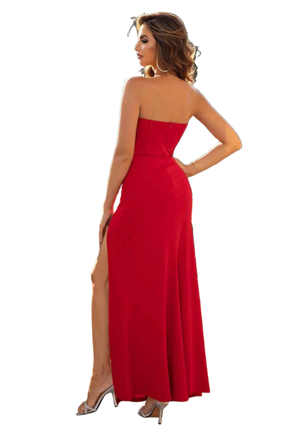 Camille Strapless Maxi Dress with Thigh-High Split