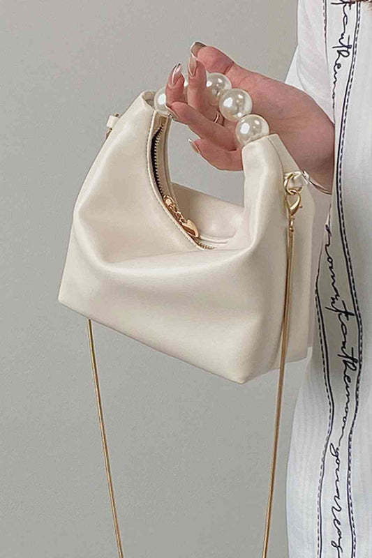 Leather Pearl Handbag