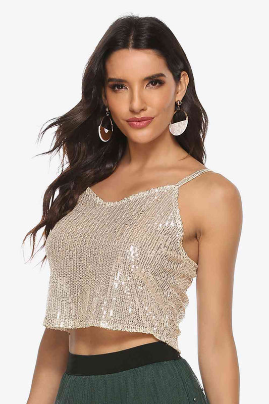 Penelope Sequin Cropped Cami